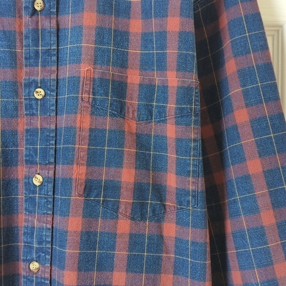 Lord & Taylor 90's Vintage Plaid Rugged American Long Sleeve Button Down Shirt L - Picture 6 of 11